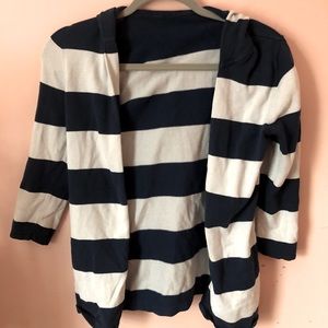 Striped cardigan with hood
